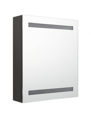 Armadietto Bagno con Specchio e LED Antracite 50x14x60 cm