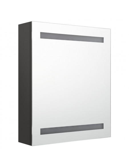 Armadietto Bagno con Specchio e LED Antracite 50x14x60 cm