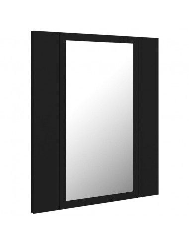 Armadietto a Specchio con Luci LED Nero 40x12x45 cm in Acrilico