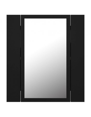 Armadietto a Specchio con Luci LED Nero 40x12x45 cm in Acrilico