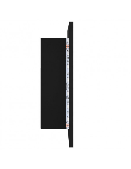 Armadietto a Specchio con Luci LED Nero 40x12x45 cm in Acrilico