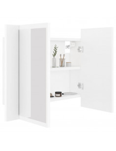 Armadietto a Specchio con Luci LED Bianco 60x12x45 in Acrilico 2