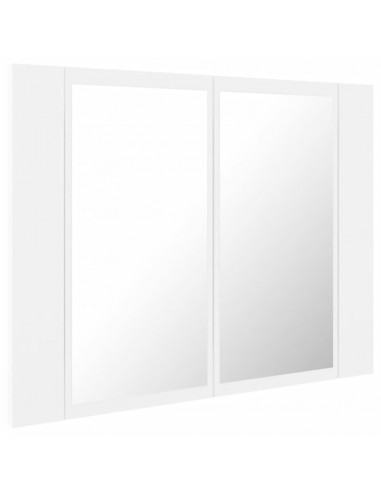 Armadietto a Specchio con Luci LED Bianco 60x12x45 in Acrilico