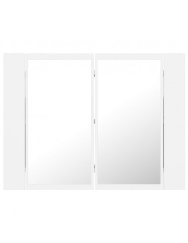 Armadietto a Specchio con Luci LED Bianco 60x12x45 in Acrilico