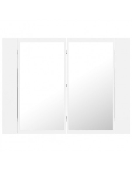 Armadietto a Specchio con Luci LED Bianco 60x12x45 in Acrilico
