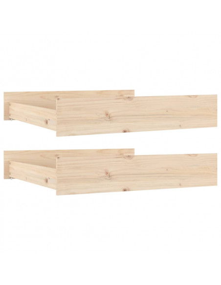 Cassettoni da Letto 2 pz in Legno Massello di Pino