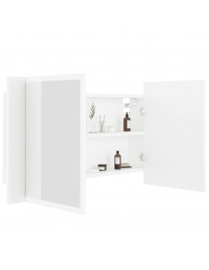 Armadietto a Specchio con Luci LED Bianco 80x12x45 in Acrilico 2
