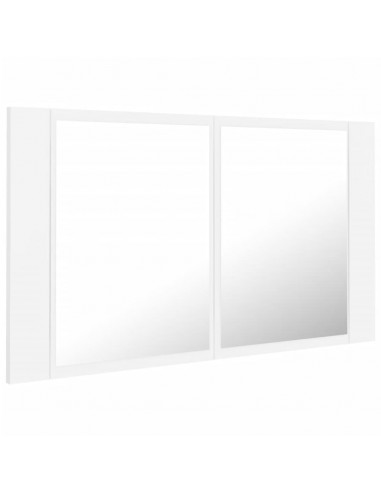 Armadietto a Specchio con Luci LED Bianco 80x12x45 in Acrilico