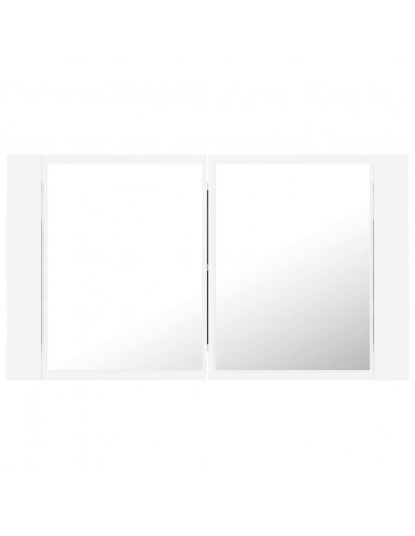 Armadietto a Specchio con Luci LED Bianco 80x12x45 in Acrilico