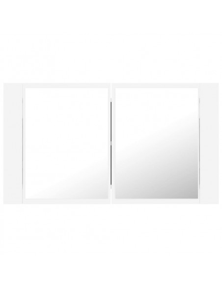 Armadietto a Specchio con Luci LED Bianco 80x12x45 in Acrilico