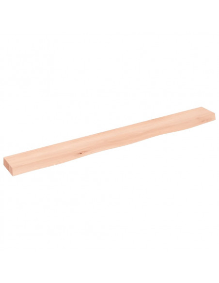 Ripiano a Parete 100x10x4 cm Legno Massello Rovere Non Trattato
