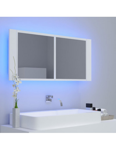 Specchio da Bagno con LED Bianco 100x12x45 cm in Acrilico