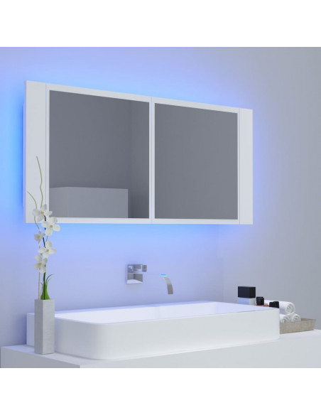 Specchio da Bagno con LED Bianco 100x12x45 cm in Acrilico