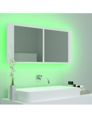 Specchio da Bagno con LED Bianco 100x12x45 cm in Acrilico