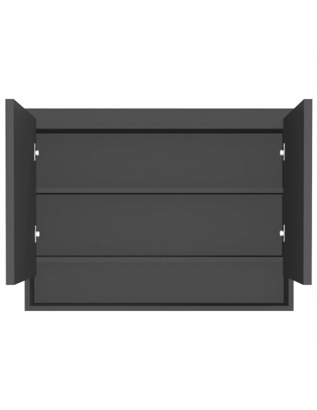 Armadietto Bagno con Specchio 80x15x60 cm in MDF Antracite