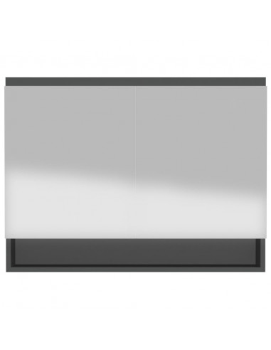 Armadietto Bagno con Specchio 80x15x60 cm in MDF Antracite