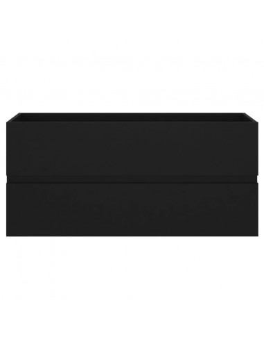 Mobile con Lavabo Integrato Nero in Legno Multistrato