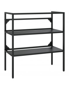 Struttura per Lavabo da Bagno Nera 79x38x83 cm in Ferro 2