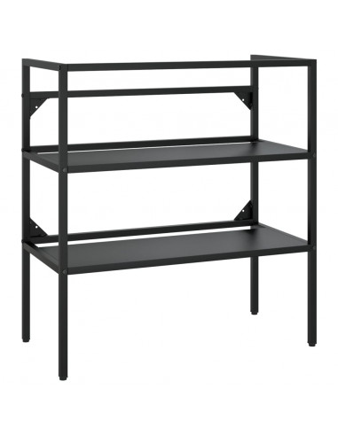 Struttura per Lavabo da Bagno Nera 79x38x83 cm in Ferro