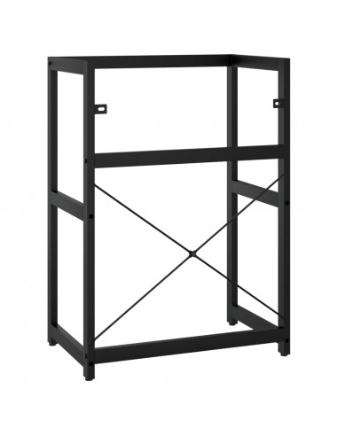Struttura per Lavabo da Bagno Nera 59x38x83 cm in Ferro