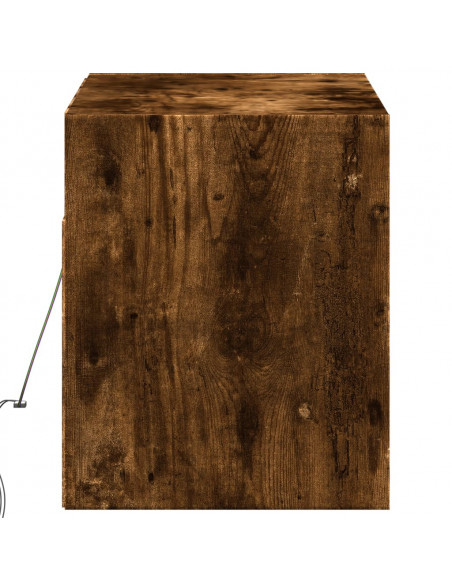 Mobile TV a Parete con Luci LED Rovere Fumo 100x31x35 cm