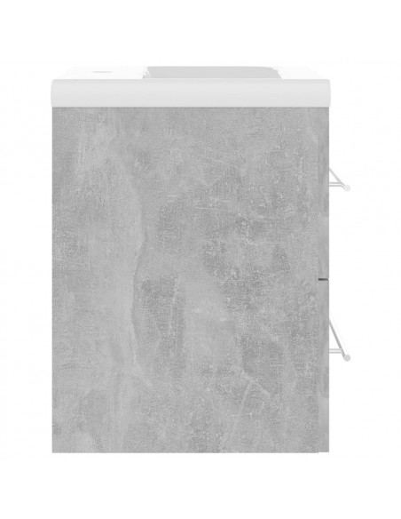 Mobile Bagno con Lavabo Integrato Grigio Cemento in Truciolato