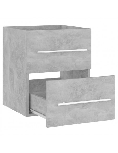 Mobile Bagno con Lavabo Integrato Grigio Cemento in Truciolato