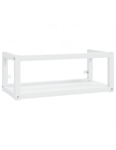 Telaio per Lavabo da Bagno con Lavabo Integrato Bianco in Ferro