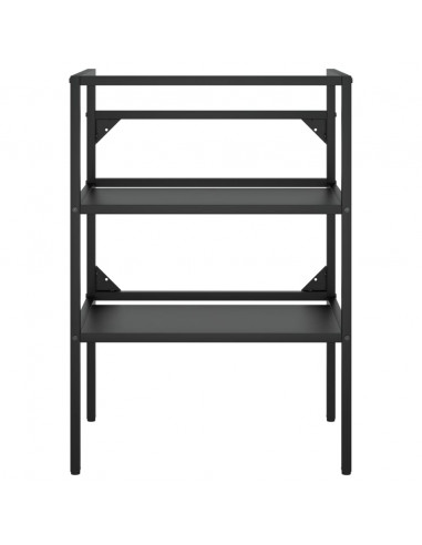 Telaio per Lavabo da Bagno con Lavabo Integrato Nero in Ferro