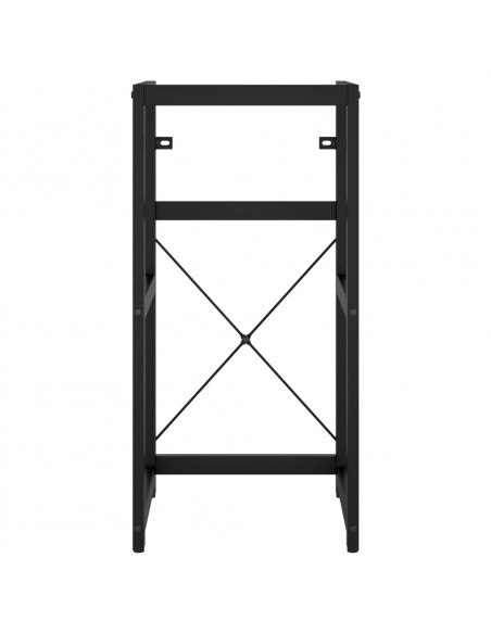 Telaio per Lavabo da Bagno con Lavabo Integrato Nero in Ferro