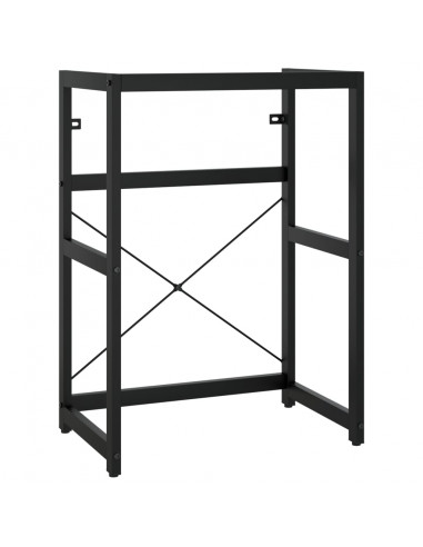 Telaio per Lavabo da Bagno con Lavabo Integrato Nero in Ferro