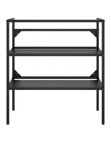 Telaio per Lavabo da Bagno con Lavabo Integrato Nero in Ferro