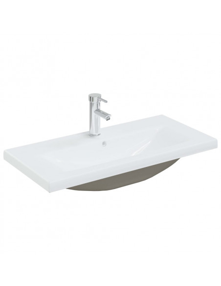 Mobile Bagno Lavabo Integrato Rovere Marrone Legno Multistrato