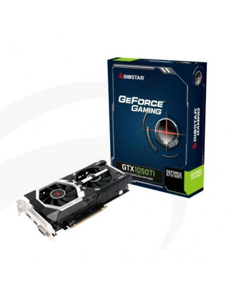SVGA BIOSTAR NVIDIA  GTX1050Ti-4GB ATX 4GB GDDR5 128Bit DUAL FAN DVI+HDMI+DP PCI-E 3.0