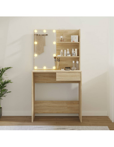 Toeletta con LED Rovere Sonoma 74,5x40x141 cm