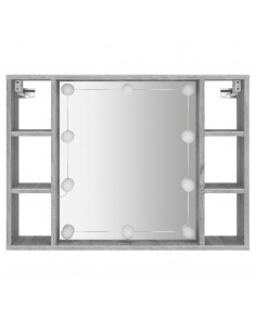 Mobile a Specchio con LED Grigio Sonoma 76x15x55 cm 2