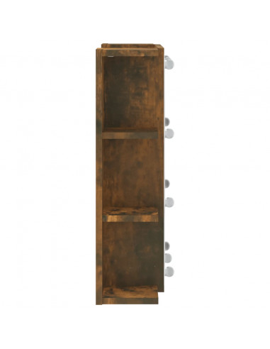 Mobile a Specchio con LED Rovere Fumo 70x16,5x60 cm