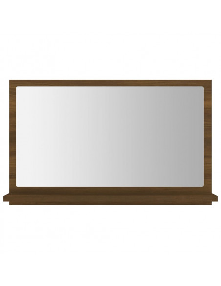 Specchio da Bagno Rovere Marrone 60x10,5x37cm Legno Multistrato