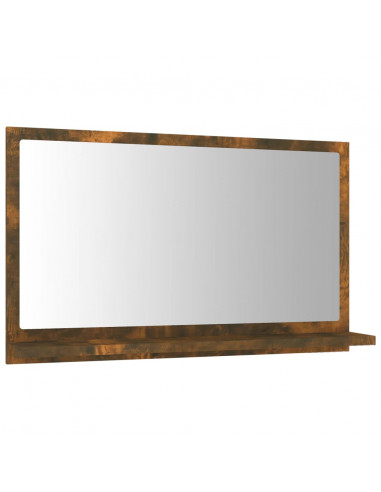 Specchio da Bagno Rovere Fumo 60x10,5x37cm in Legno Multistrato