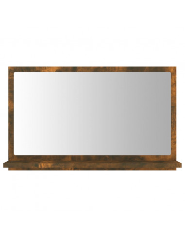 Specchio da Bagno Rovere Fumo 60x10,5x37cm in Legno Multistrato