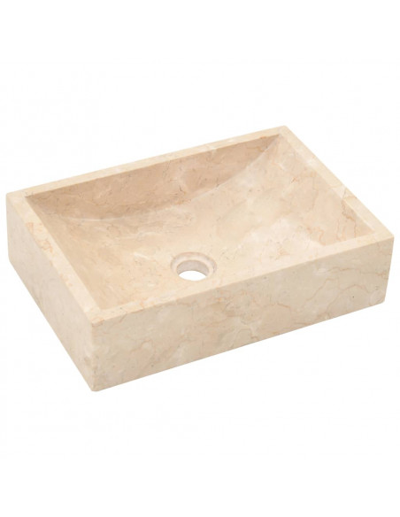 Mobile Vanità Bagno e Lavandini Marmo Crema Legno Massello Teak