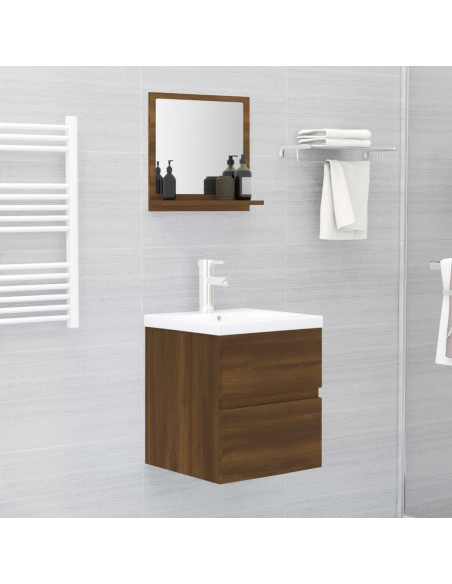Specchio da Bagno Rovere Marrone 40x10,5x37cm Legno Multistrato