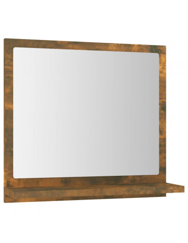 Specchio da Bagno Rovere Fumo 40x10,5x37cm in Legno Multistrato