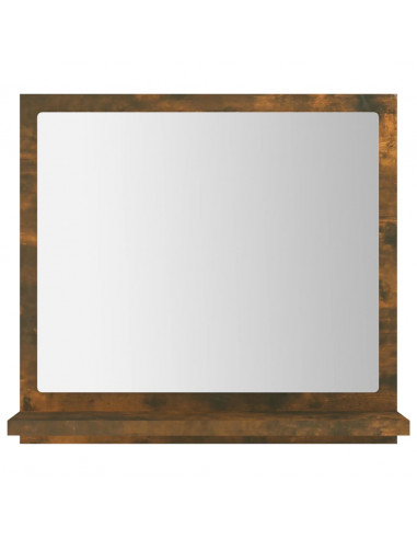 Specchio da Bagno Rovere Fumo 40x10,5x37cm in Legno Multistrato