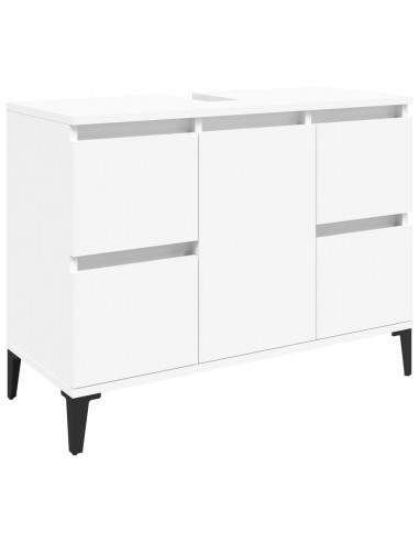 Mobile Lavabo Bianco 80x33x60 cm in Legno Multistrato