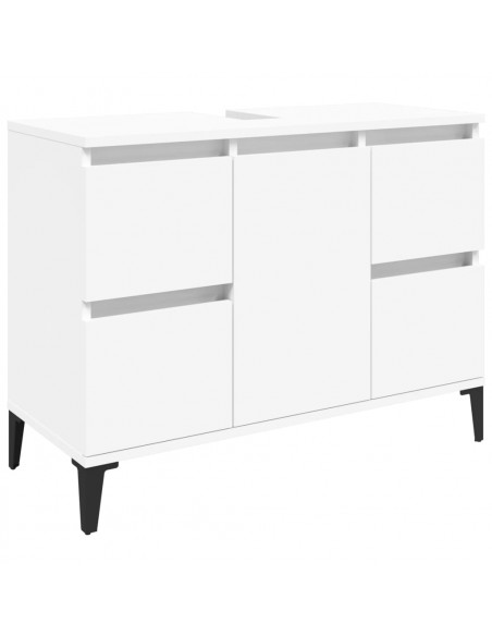 Mobile Lavabo Bianco 80x33x60 cm in Legno Multistrato
