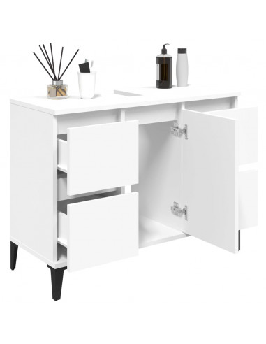 Mobile Lavabo Bianco 80x33x60 cm in Legno Multistrato