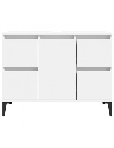 Mobile Lavabo Bianco 80x33x60 cm in Legno Multistrato