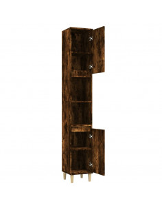 Armadietto Bagno Rovere Fumo 30x30x190 cm in Legno Multistrato 2