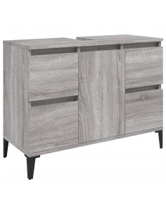Mobile Lavabo Grigio Sonoma 80x33x60 cm in Legno Multistrato 2